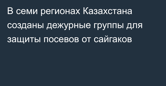 В семи регионах Казахстана созданы дежурные группы для защиты посевов от сайгаков