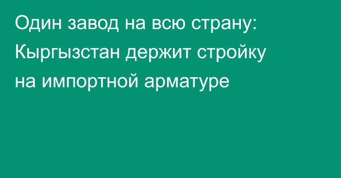 Один завод на всю страну: Кыргызстан держит стройку на импортной арматуре