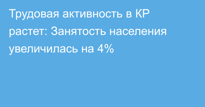 Трудовая активность в КР растет: Занятость населения увеличилась на 4%