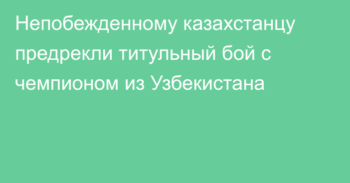 Непобежденному казахстанцу предрекли титульный бой с чемпионом из Узбекистана