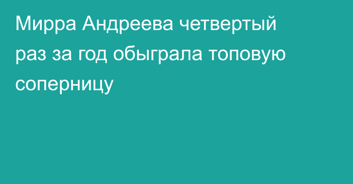 Мирра Андреева четвертый раз за год обыграла топовую соперницу