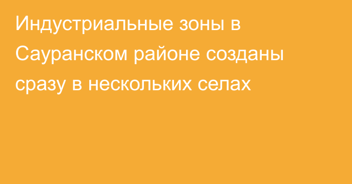Индустриальные зоны в Сауранском районе созданы сразу в нескольких селах