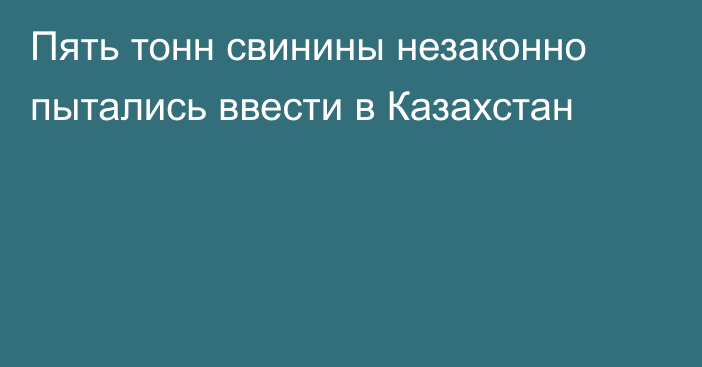 Пять тонн свинины незаконно пытались ввести в Казахстан