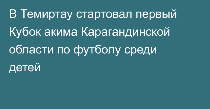 В Темиртау стартовал первый Кубок акима Карагандинской области по футболу среди детей