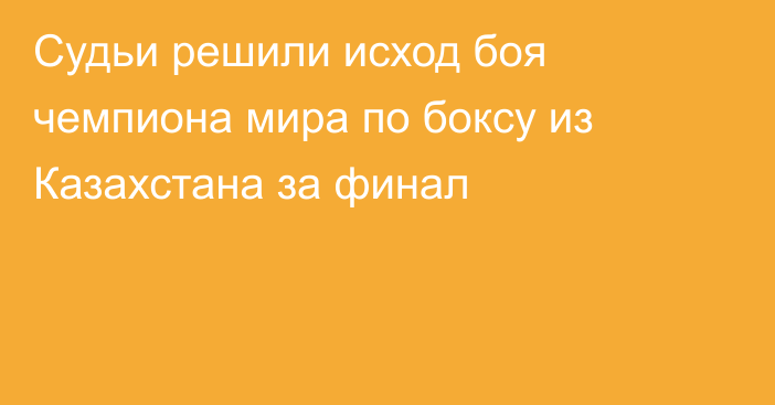 Судьи решили исход боя чемпиона мира по боксу из Казахстана за финал
