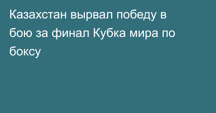 Казахстан вырвал победу в бою за финал Кубка мира по боксу