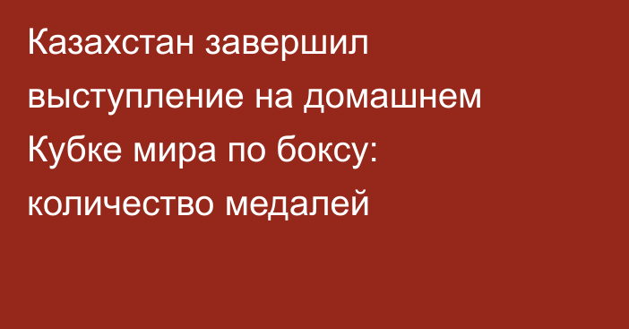 Казахстан завершил выступление на домашнем Кубке мира по боксу: количество медалей