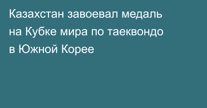 Казахстан завоевал медаль на Кубке мира по таеквондо в Южной Корее