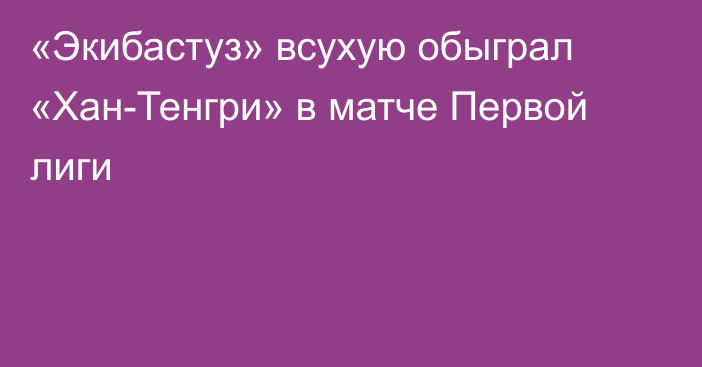 «Экибастуз» всухую обыграл «Хан-Тенгри» в матче Первой лиги