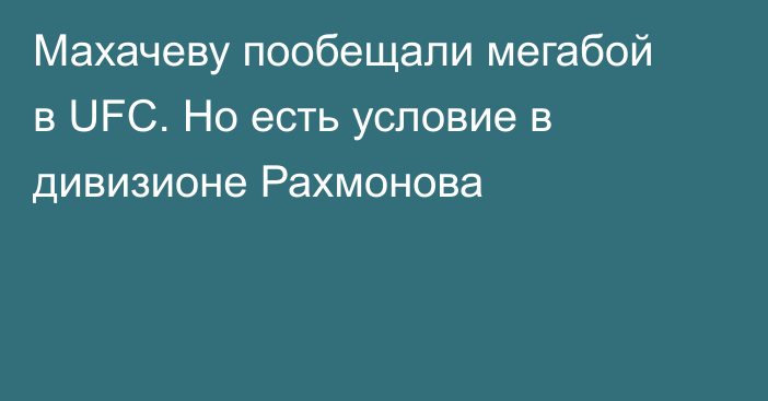 Махачеву пообещали мегабой в UFC. Но есть условие в дивизионе Рахмонова