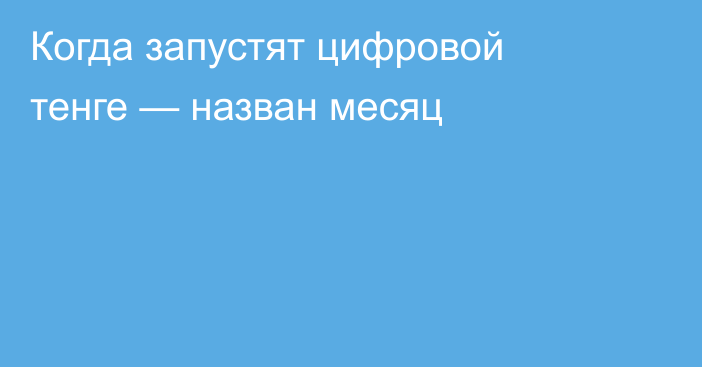 Когда запустят цифровой тенге — назван месяц