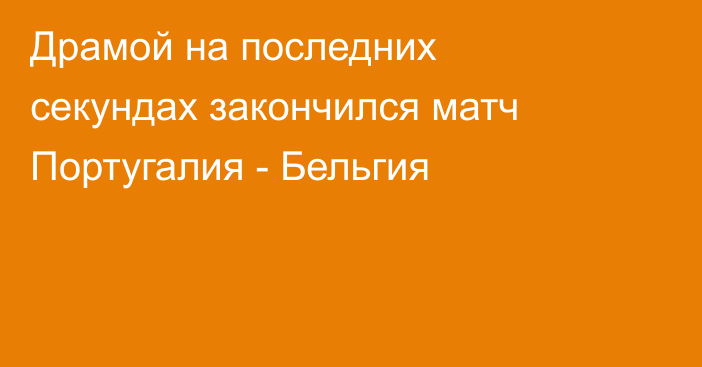 Драмой на последних секундах закончился матч Португалия - Бельгия