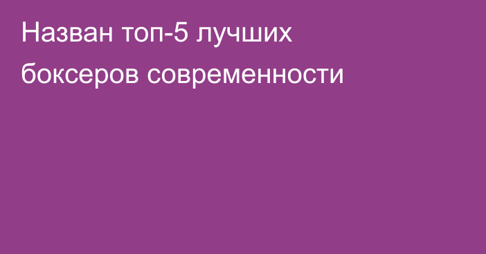Назван топ-5 лучших боксеров современности