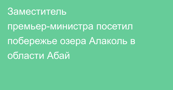 Заместитель премьер-министра посетил побережье озера Алаколь в области Абай