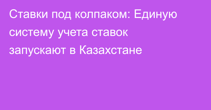 Ставки под колпаком: Единую систему учета ставок запускают в Казахстане