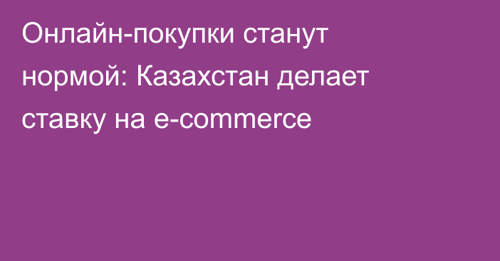 Онлайн-покупки станут нормой: Казахстан делает ставку на e-commerce