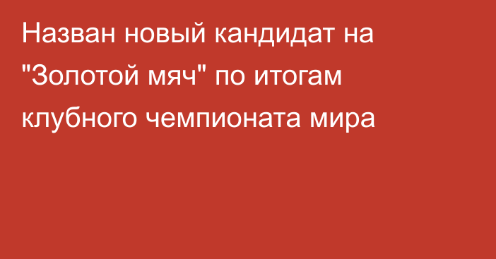 Назван новый кандидат на 