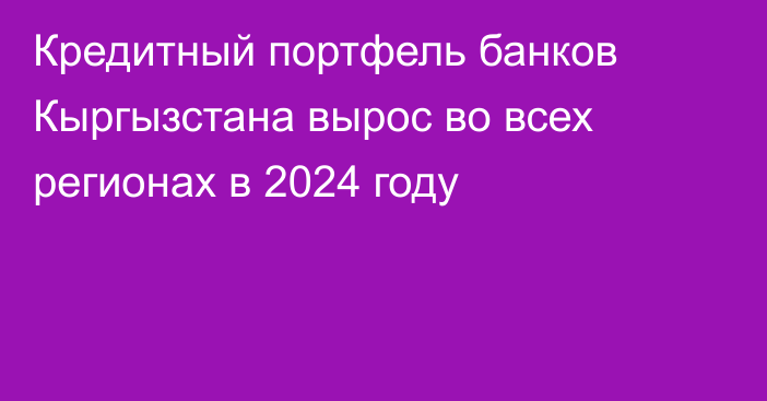 Кредитный портфель банков Кыргызстана вырос во всех регионах в 2024 году