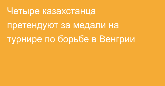 Четыре казахстанца претендуют за медали на турнире по борьбе в Венгрии