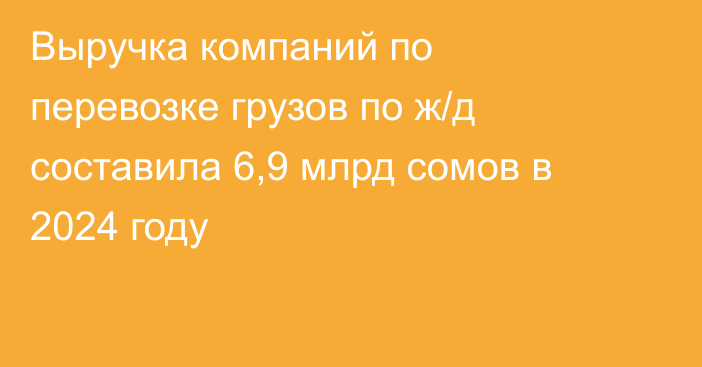 Выручка компаний по перевозке грузов по ж/д составила 6,9 млрд сомов в 2024 году