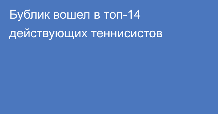 Бублик вошел в топ-14 действующих теннисистов
