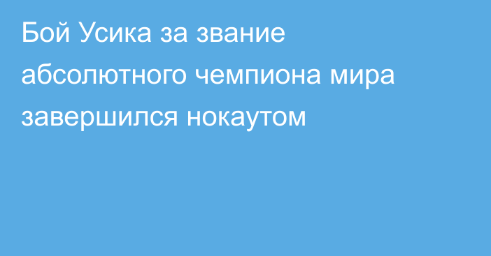 Бой Усика за звание абсолютного чемпиона мира завершился нокаутом