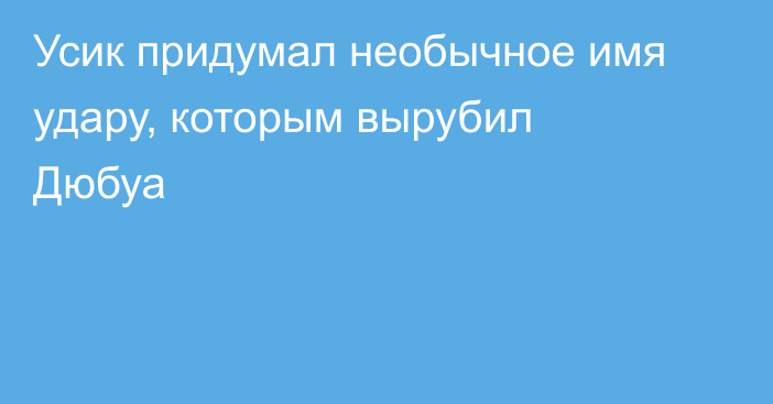 Усик придумал необычное имя удару, которым вырубил Дюбуа