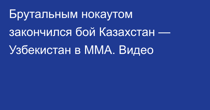 Брутальным нокаутом закончился бой Казахстан — Узбекистан в ММА. Видео