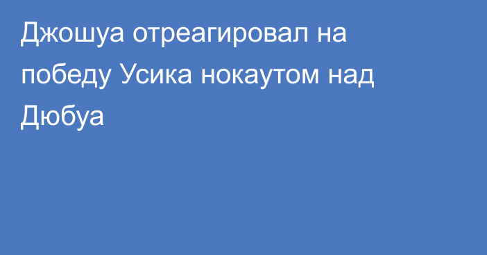 Джошуа отреагировал на победу Усика нокаутом над Дюбуа