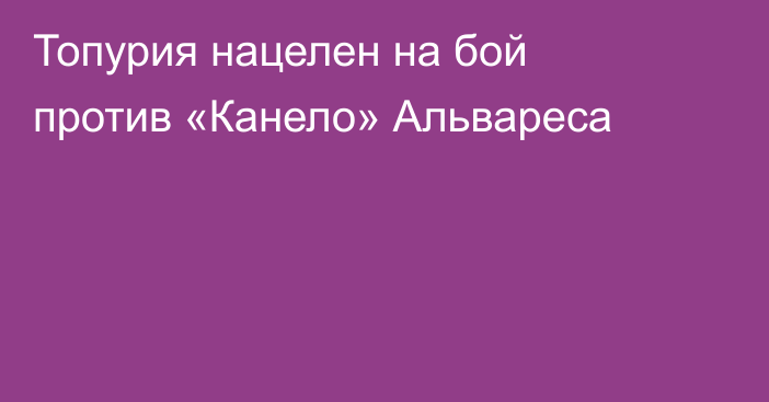 Топурия нацелен на бой против «Канело» Альвареса