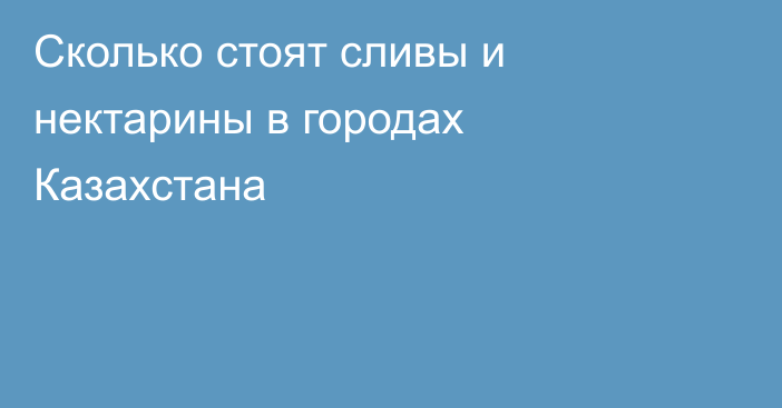 Сколько стоят сливы и нектарины в городах Казахстана