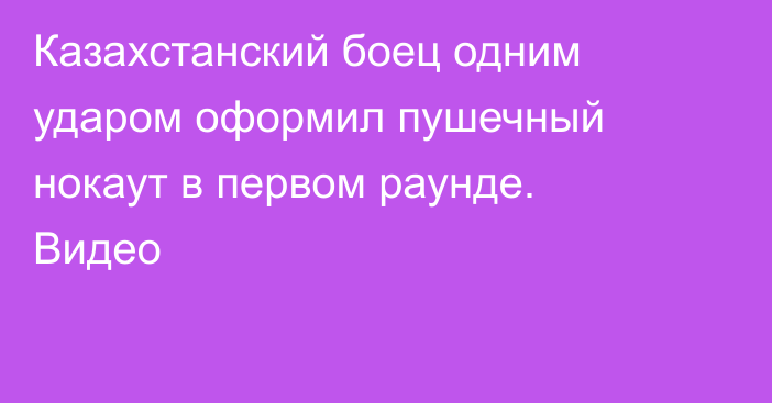 Казахстанский боец одним ударом оформил пушечный нокаут в первом раунде. Видео