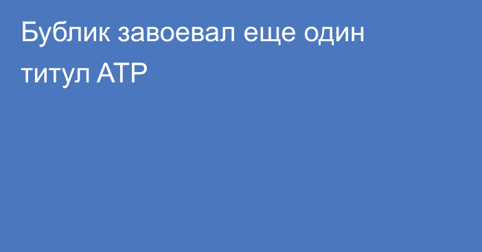 Бублик завоевал еще один титул ATP