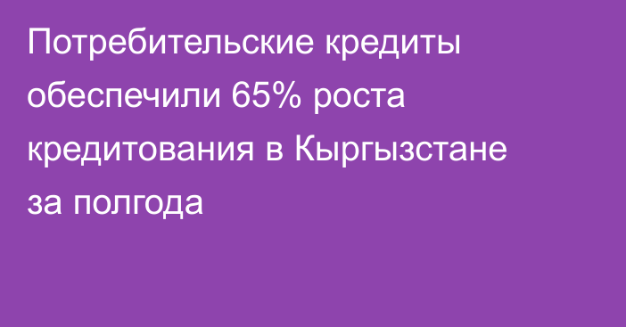 Потребительские кредиты обеспечили 65% роста кредитования в Кыргызстане за полгода
