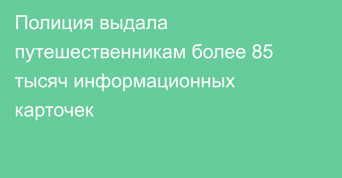 Полиция выдала путешественникам более 85 тысяч информационных карточек