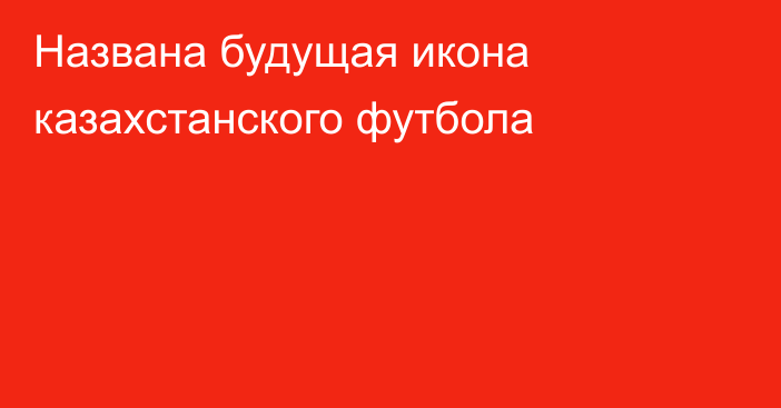 Названа будущая икона казахстанского футбола