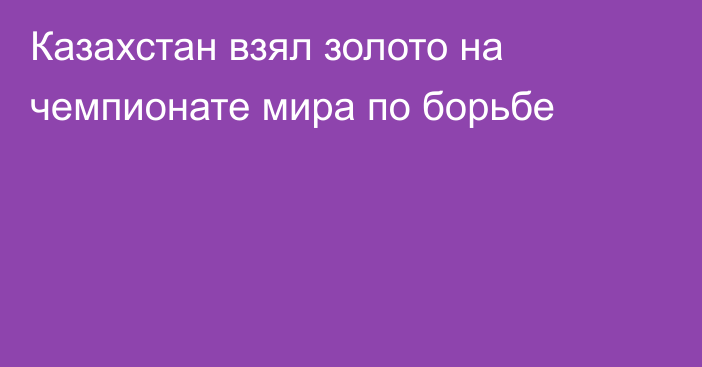 Казахстан взял золото на чемпионате мира по борьбе