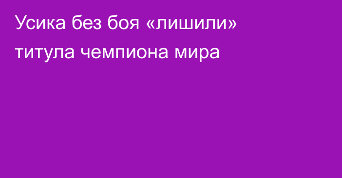 Усика без боя «лишили» титула чемпиона мира