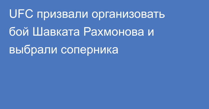 UFC призвали организовать бой Шавката Рахмонова и выбрали соперника