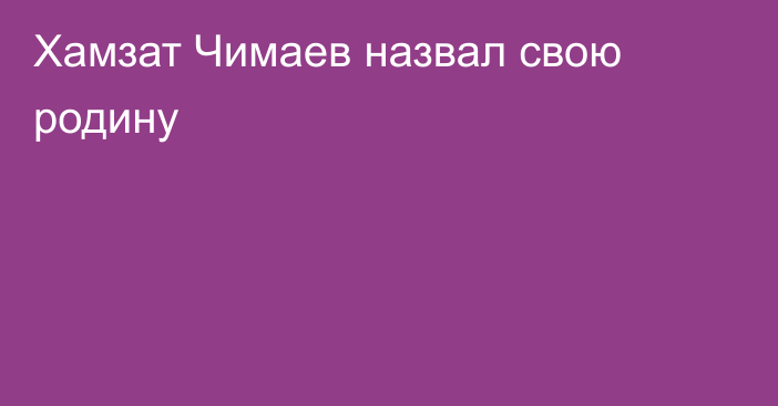 Хамзат Чимаев назвал свою родину