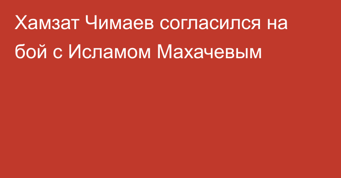 Хамзат Чимаев согласился на бой с Исламом Махачевым