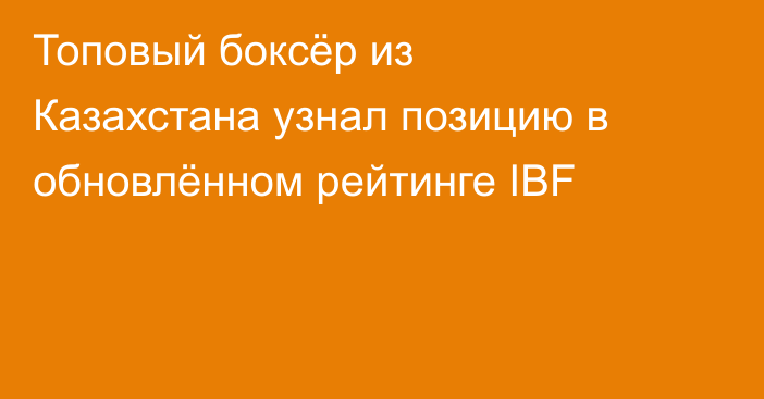Топовый боксёр из Казахстана узнал позицию в обновлённом рейтинге IBF
