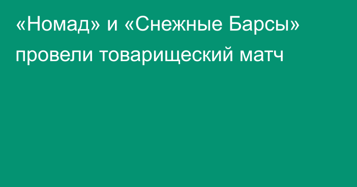 «Номад» и «Снежные Барсы» провели товарищеский матч