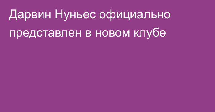 Дарвин Нуньес официально представлен в новом клубе