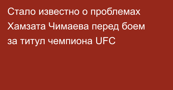 Стало известно о проблемах Хамзата Чимаева перед боем за титул чемпиона UFC