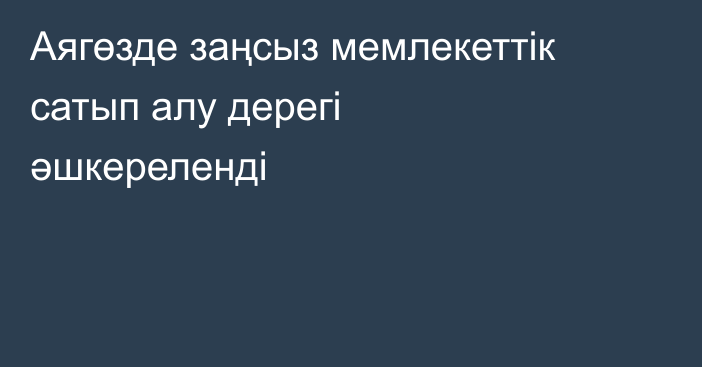 Аягөзде заңсыз мемлекеттік сатып алу дерегі әшкереленді