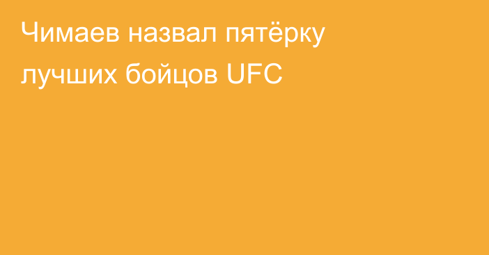 Чимаев назвал пятёрку лучших бойцов UFC
