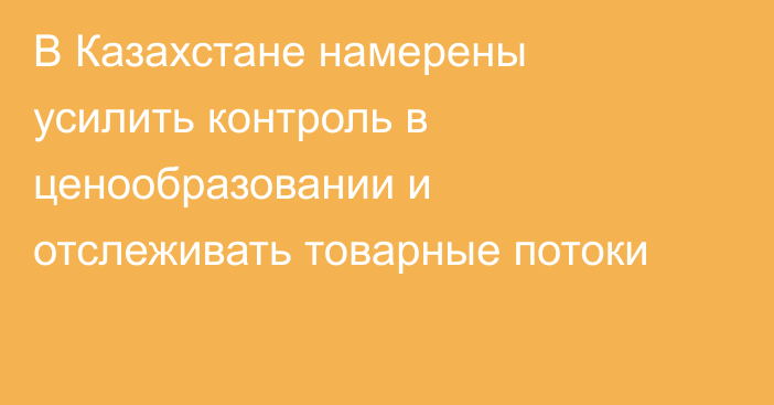 В Казахстане намерены усилить контроль в ценообразовании и отслеживать товарные потоки
