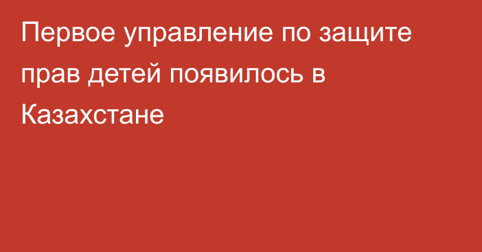 Первое управление по защите прав детей появилось в Казахстане