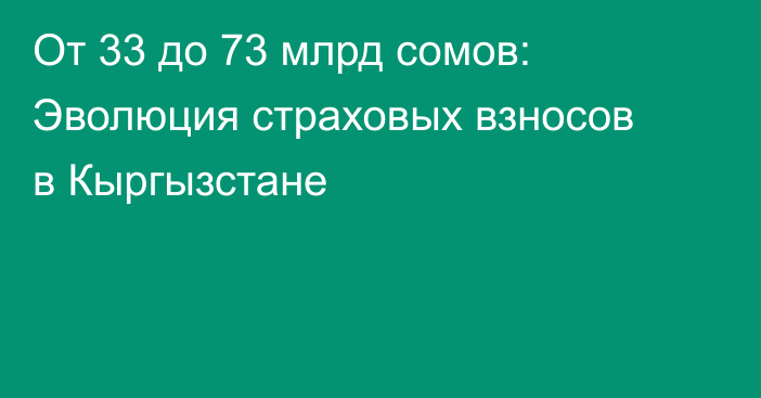 От 33 до 73 млрд сомов: Эволюция страховых взносов в Кыргызстане